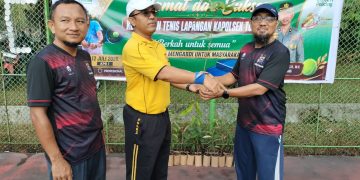 Kapolsek Tualang Buka Kejuaraan Tenis Lapangan Hari Bhayangkara ke-80, Gaungkan Semangat Green Policing