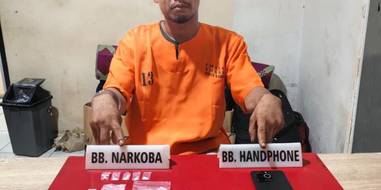 Satresnarkoba Polres Kampar Tangkap Warga Ridan Permai, Sita 5 Paket Sabu-Sabu