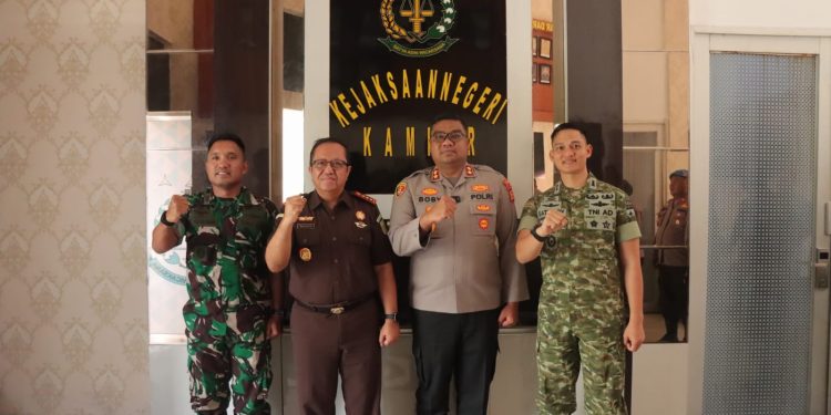 Kapolres Kampar Perkuat Sinergitas, Jalin Silaturahmi dengan Yonif 132/BS, Kodim 0313/KPR dan Kejaksaan Negeri Kampar