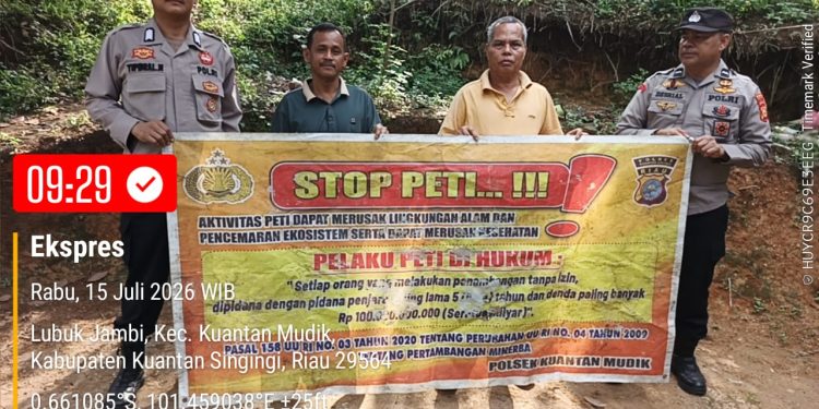 Polsek Jajaran Polres Kuansing Gencarkan Sosialisasi Larangan PETI, Ajak Masyarakat Jaga Sungai demi Masa Depan Generasi Mendatang