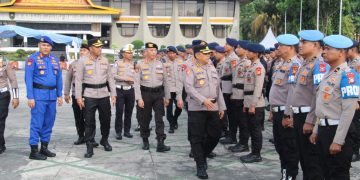 2.438 Personel Siap Amankan Riau Bhayangkara Run 2026, Polda Riau Gelar Apel Pasukan