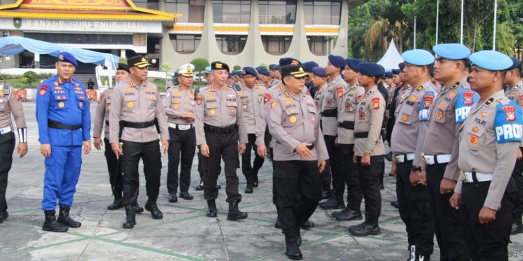 2.438 Personel Siap Amankan Riau Bhayangkara Run 2026, Polda Riau Gelar Apel Pasukan