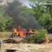 Tindak Lanjut Cepat Laporan 110, Polres Kuansing Musnahkan 4 Unit PETI di Sungai Kuantan