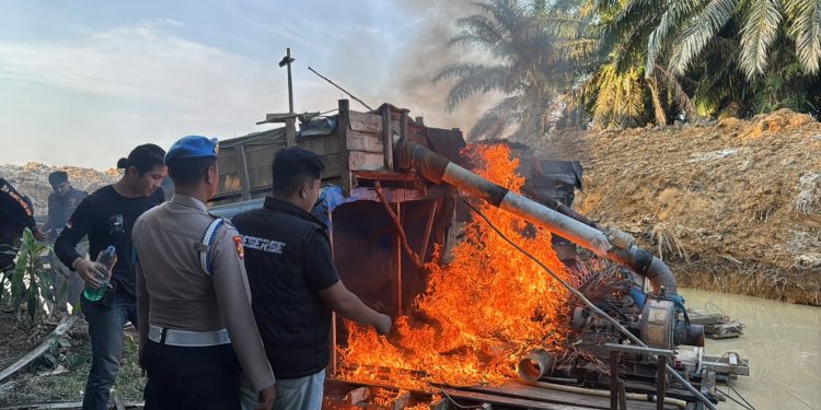 Dalam Dua Hari, Polres Kuansing Tertibkan 6 Unit PETI di Dua Lokasi, Kapolres: Tak Ada Ruang bagi Tambang Ilegal