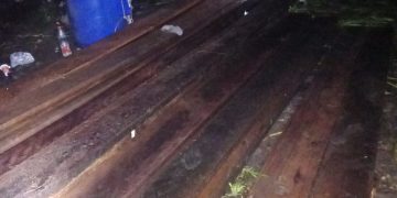 Satreskrim Polres Pelalawan dan Polsek Kerumutan Amankan 10 Kubik Kayu Olahan Diduga Hasil Ilegalr Logging di Dermaga Tasik Kerumutan
