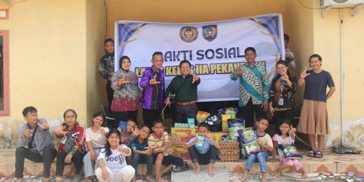 Lapas Pekanbaru Tebar Kepedulian, Suara Sukacita Anak Panti Asuhan Kemuliaan Iringi Bantuan Sosial