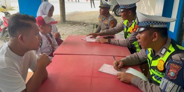 Satlantas Polres Kampar Gelar Patroli dan Teguran Humanis, Tingkatkan Disiplin Berlalu Lintas di Kampar Kiri Hilir