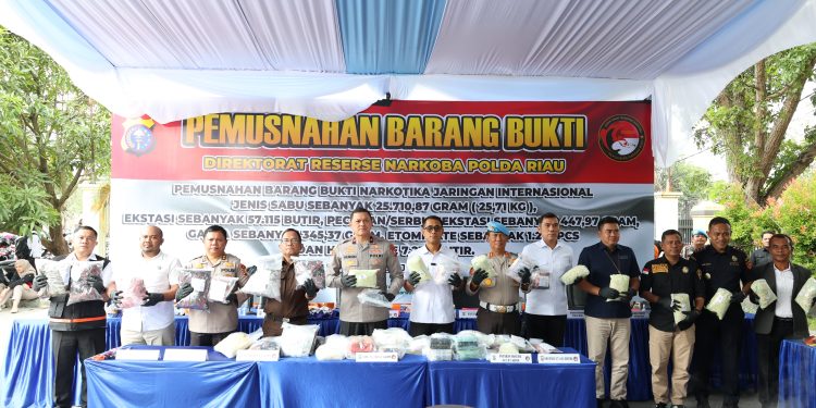 Polda Riau Musnahkan Narkoba Rp69,7 Miliar, Gagalkan Jaringan Internasional dan Selamatkan Hampir Sejuta Jiwa