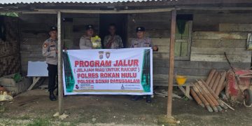 Polsek Bonai Darussalam Salurkan Bantuan Sosial melalui Program JALUR, Wujudkan Kehadiran Polri di Wilayah Pinggiran Sungai Rokan
