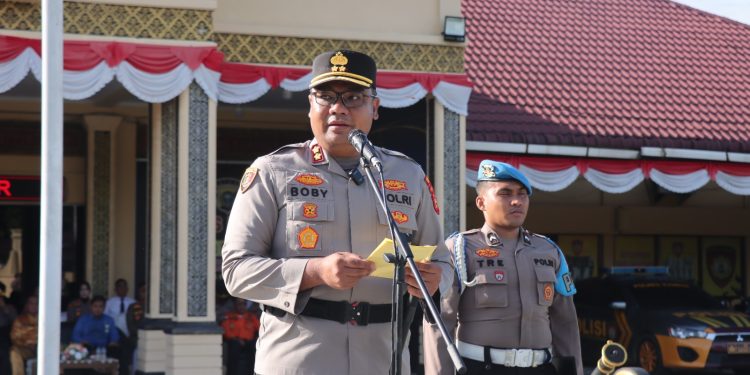 Waspada Musim Kemarau, Polres Kampar Gelar Apel Kesiapsiagaan Tangani Karhutla