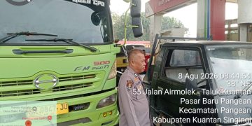 Polsek Jajaran Polres Kuansing Perketat Pengamanan SPBU, Antisipasi Antrean dan Penyelewengan BBM Bersubsidi