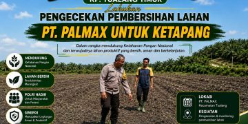 Usai Panen, Lahan PT PAS Dibersihkan, Polsek Tualang Pastikan Siap Ditanami Jagung Dakam Rangka Ketahanan Pangan