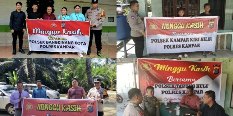 Jajaran Polres Kampar Gelar Minggu Kasih, Hadir di 10 Titik Dekatkan Diri dengan Seluruh Lapisan Masyarakat