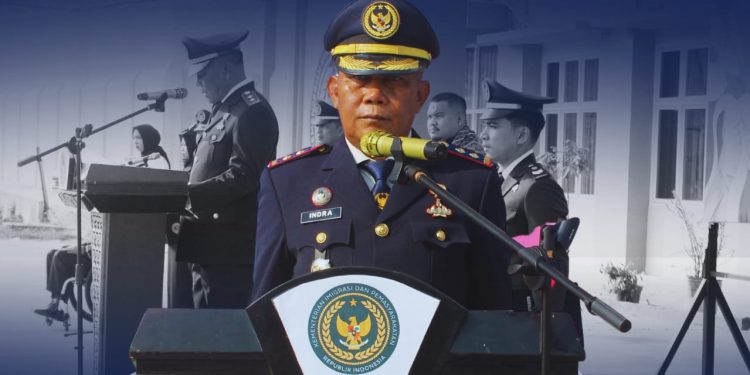Lapas Narkotika Kelas IIB Rumbai Menggelar Upacara Bendera Peringatan Hari Ulang Tahun RI ke-81