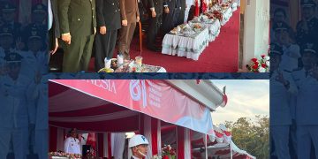 Kalapas Pasir Pangarayan Hadiri Upacara Penurunan Bendera HUT ke-81 Kemerdekaan RI di Kantor Bupati Rokan Hulu