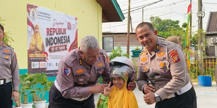 Polantas Karib Sambangi SD Muhammadiyah 3, Edukasi Keselamatan Berlalu Lintas dan Tanamkan Kepedulian Lingkungan Sejak Dini