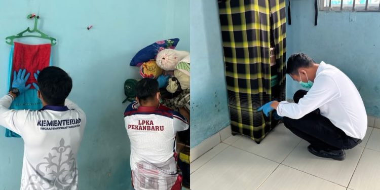 LPKA Kelas II Pekanbaru Kembali Melaksanakan Razia Rutin di Blok Hunian