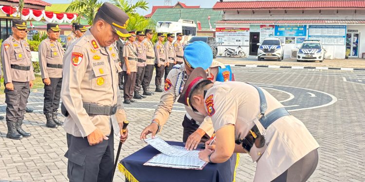 Kapolres Inhu Pimpin Serah Terima Jabatan Kasat Lantas, Ini Penggantinya