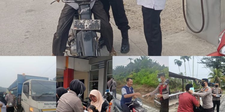 Serentak Sebar 2.450 Masker di 13 Wilayah, Polres Kampar & Polsek Jajaran Lindungi Warga dari Ancaman Asap Karhutla