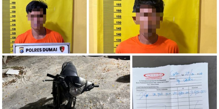 Polsek Bukit Kapur Ungkap Kasus Pencurian Dua Ban Mobil, Dua Tersangka Diamankan
