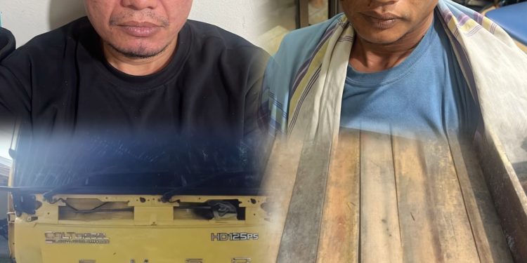 Satreskrim Polres Pelalawan Amankan 2 Truk Kayu Ilegal Logging di Jalan Lintas Bono