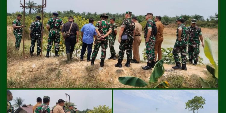 Pastikan Pasokan Air Penanganan Karhutla Siap, Tim Penyuluh Mabes TNI Dipimpin Brigjen TNI Andi Tjanwandi Tinjau Embung di Desa Kabun