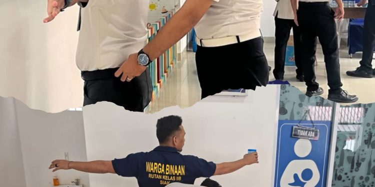 Rutan Kelas IIB Siak Melaksanakan Deteksi Dini Melalui Razia dan Tes Urine Terhadap Warga Binaan serta Pegawai
