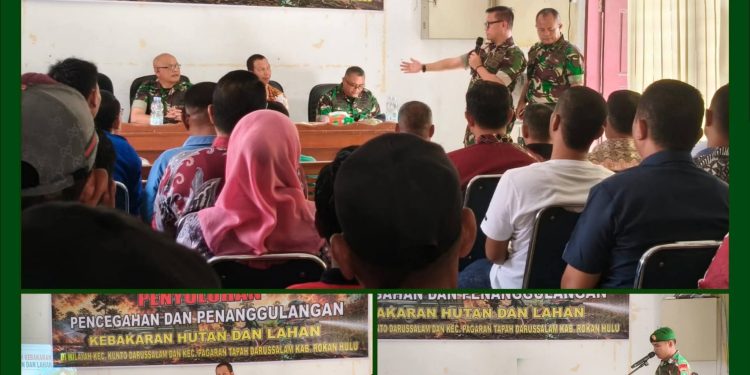 Perkuat Benteng Bebas Asap, Tim Mabes TNI Edukasi Warga Kunto Darussalam dan Pagaran Tapah