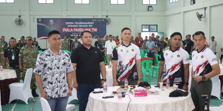 Gelorakan Semangat Olahraga Kemasyarakatan, Kejuaraan Domino (Orado) Piala Panglima TNI Resmi Dimulai di Kodim 0313/KPR