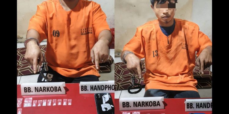 Satresnarkoba Polres Kampar Tangkap Dua Pelaku Narkoba di Desa Geringging