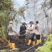 Polres Dumai Bersama TNI, BPBD dan Masyarakat Peduli Api Tangani Karhutla di Sungai Sembilan