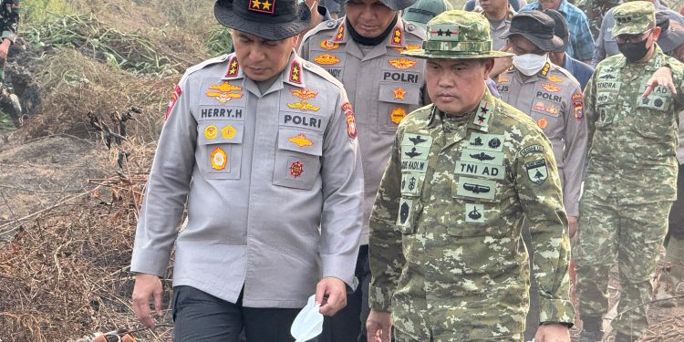 Kapolda Riau dan Pangdam XIX/Tuanku Tambusai Cek Karhutla di Inhu, Tegaskan Penanganan Kolaboratif