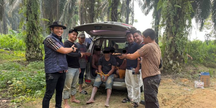 Polres Kuansing Amankan Empat Terduga Pelaku PETI di Areal KUD Sungai Paku