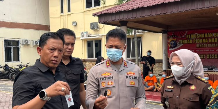 Polres Dumai Musnahkan Barang Bukti Narkotika Jaringan Internasional, Selamatkan 25.046 Jiwa