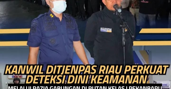 Kanwil Ditjenpas Riau Perkuat Deteksi Dini Keamanan Melalui Razia Gabungan di Rutan Kelas I Pekanbaru