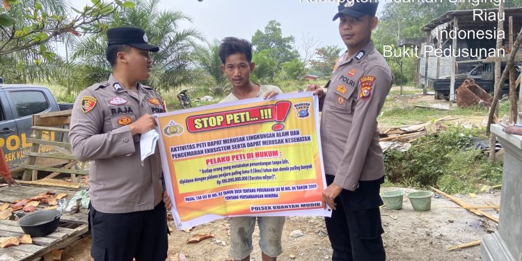 Polsek Jajaran Polres Kuansing Gencarkan Sosialisasi Larangan PETI kepada Masyarakat