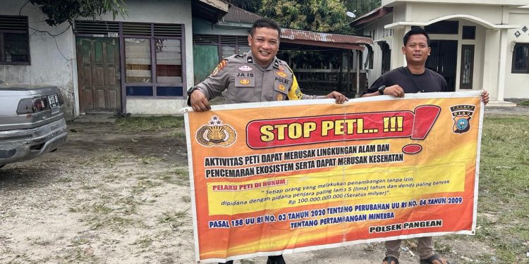 Polsek Pangean Sosialisasikan Larangan PETI, Ajak Masyarakat Jaga Kelestarian Lingkungan