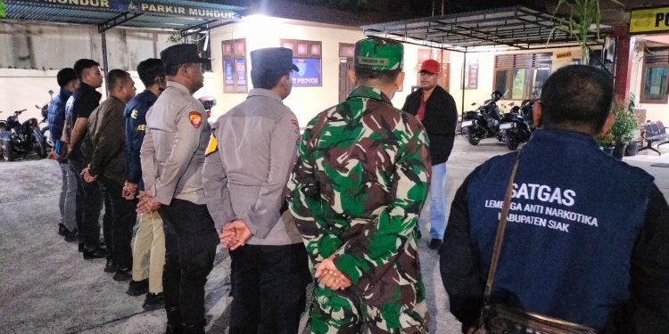 Polsek Tualang Gelar Razia Serentak di Jajaran Polres Siak, Cegah Peredaran Gelap Narkoba