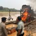 Polsek Cerenti Tindak Aktivitas PETI, Satu Rakit di Sungai Batang Kuantan Dimusnahkan