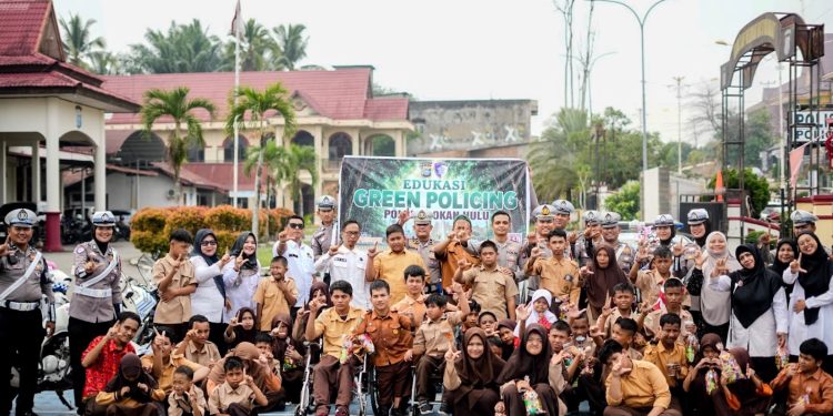 Polres Rohul Berikan Edukasi Green Policing Kepada Siswa Disabilitas