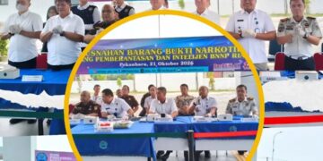Lapas Narkotika Rumbai Hadiri Pemusnahan Barang Bukti Narkotika oleh BNNP Riau