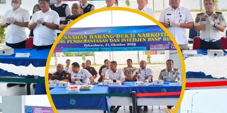 Lapas Narkotika Rumbai Hadiri Pemusnahan Barang Bukti Narkotika oleh BNNP Riau