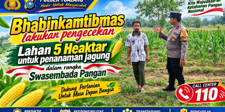 Polsek Tualang Dorong Swasembada Pangan, 5 Hektare Lahan Kelompok Tani Disiapkan untuk Jagung