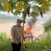 Polsek Cerenti Patroli PETI di Sungai Batang Kuantan, Satu Rakit Dimusnahkan