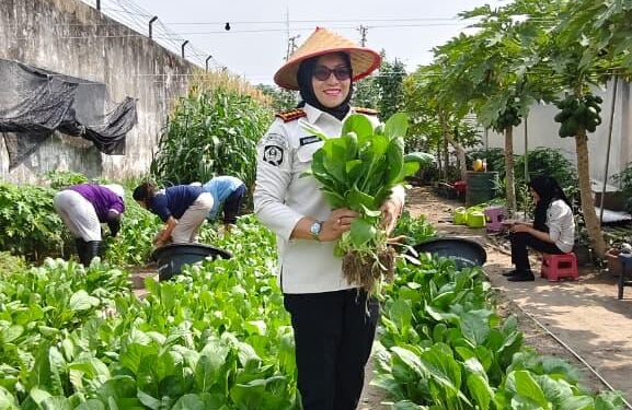 Kalapas Perempuan Pekanbaru Pantau Lahan Ketahanan Pangan, Pastikan Budidaya Sayuran Terus Produktif
