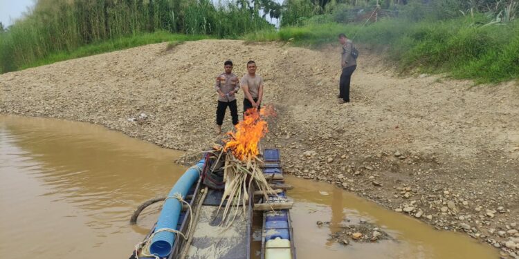 Polsek Kuantan Tengah Tindak PETI Ilegal Jenis Stingkai di Desa Seberang Taluk