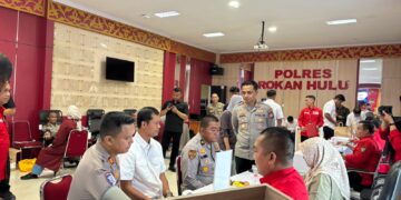 HUT Humas Polri ke-75, Polres Rokan Hulu Gelar Donor Darah, Kumpulkan 34 Kantong Darah untuk Kemanusiaan