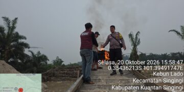 Polsek Singingi Tindak Lanjut Pengaduan Masyarakat Melalui Layanan Kepolisian 110, Dua Rakit Peti Ditindak