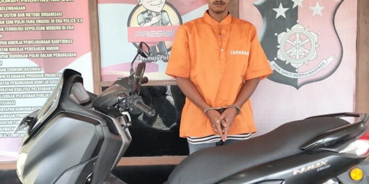 Polsek Kampar Tangkap Pelaku Pencurian Sepeda Motor Yang Terjadi di Desa Sendayan