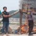 Polsek Kuantan Tengah Tertibkan PETI di Titian Modang Kopah, Satu Unit Dompeng Dimusnahkan